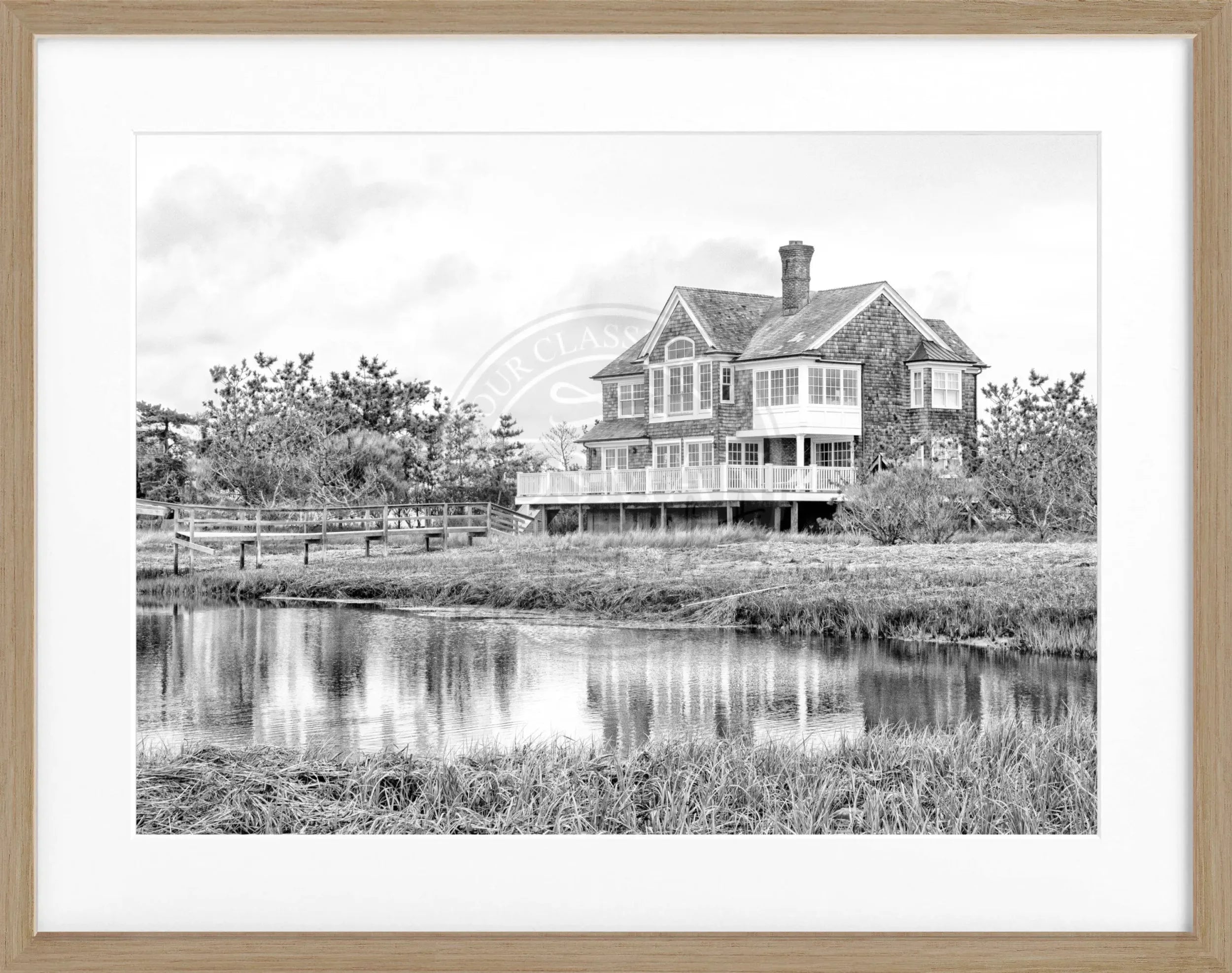 Poster mit Rahmen Hamptons Long Island ’Beach House’ HM19 by Cosman-Photocollection