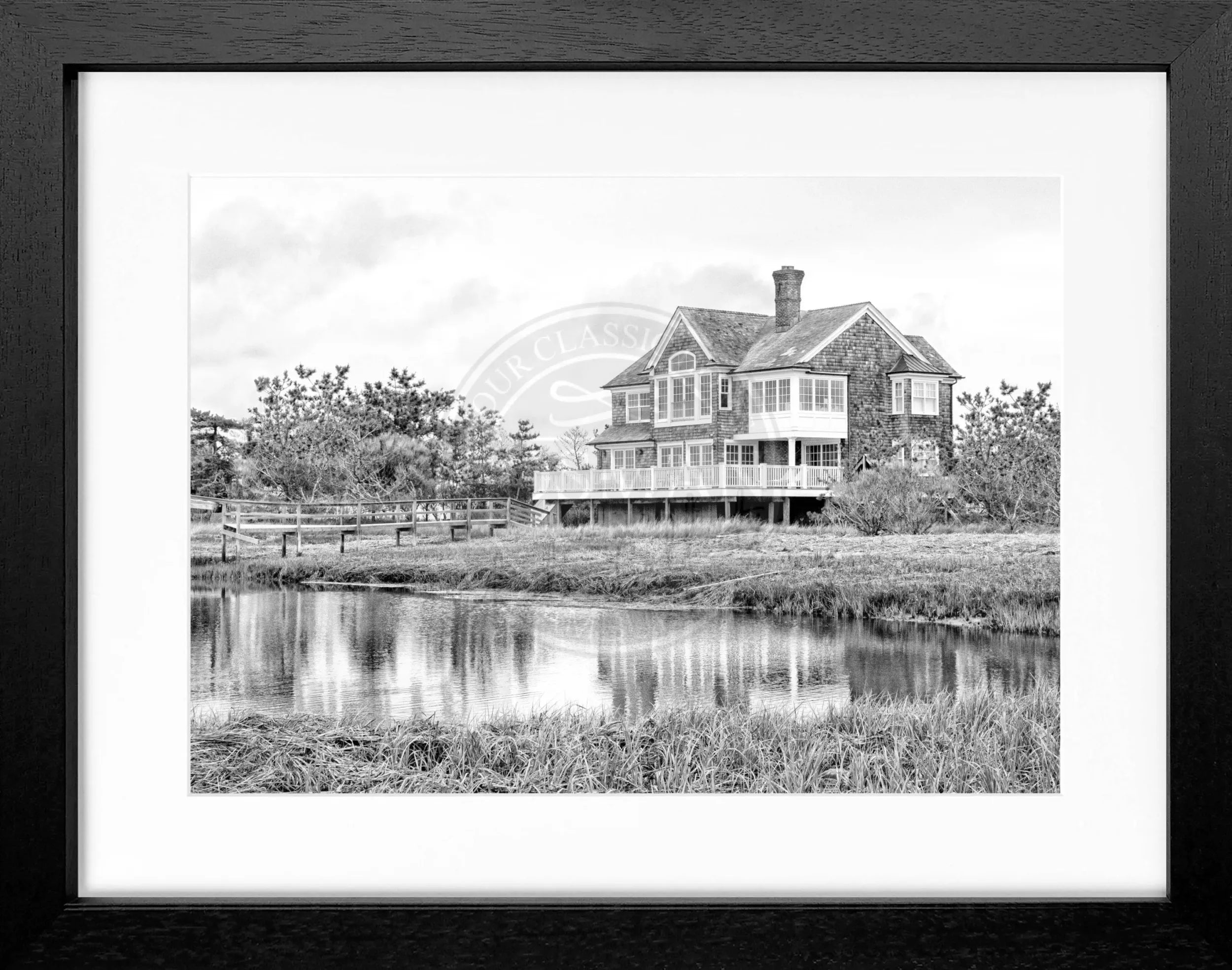 Poster mit Rahmen Hamptons Long Island ’Beach House’ HM19 by Cosman-Photocollection