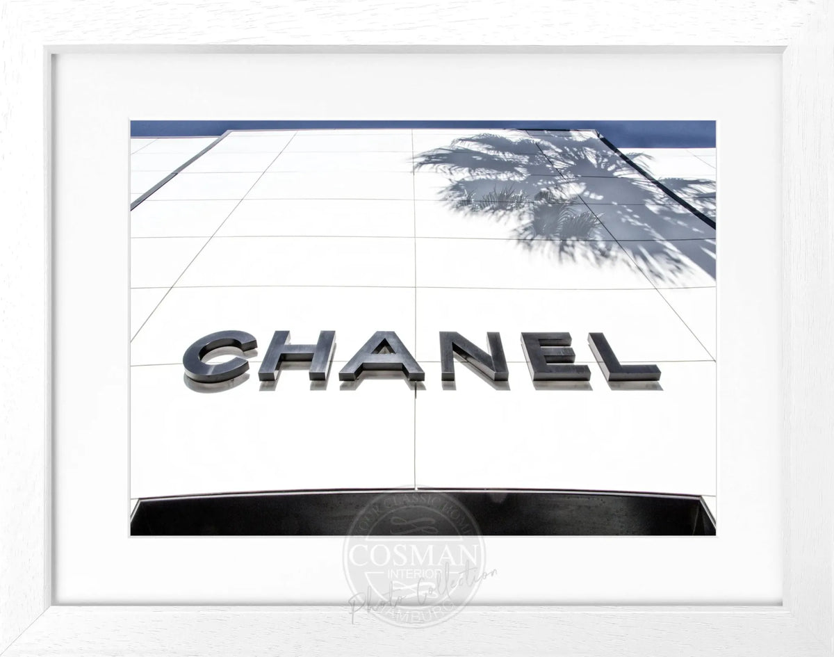 Schwarz-weiß Poster mit Rahmen, Kalifornien Beverly Hills, Chanel-Motiv, von Cosman-Photocollection, 31x25 cm