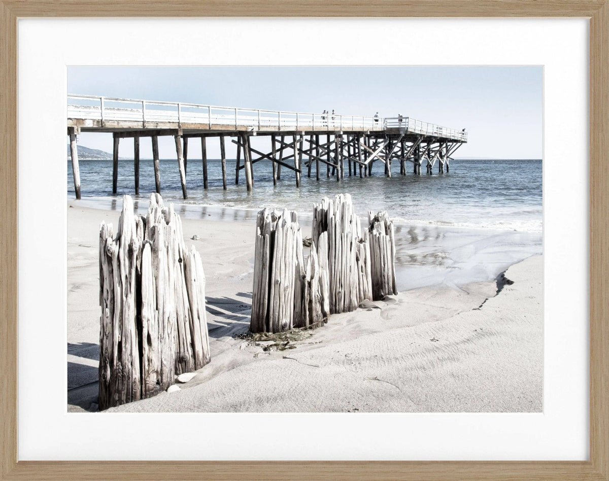 Schwarz-weißes Poster mit Rahmen, Kalifornien Malibu Beach, von Cosman-Photocollection, 31x25 cm, inspirierende Meereslandschaft