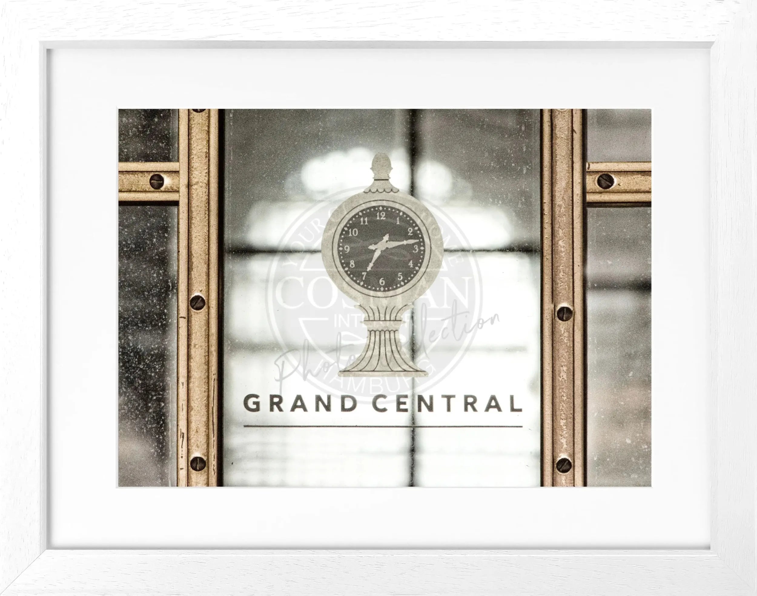 Schwarz-weiß Poster mit Rahmen von Cosman-Photocollection, Motiv New York Central Station, 31x25 cm, urbanes Stadtbild