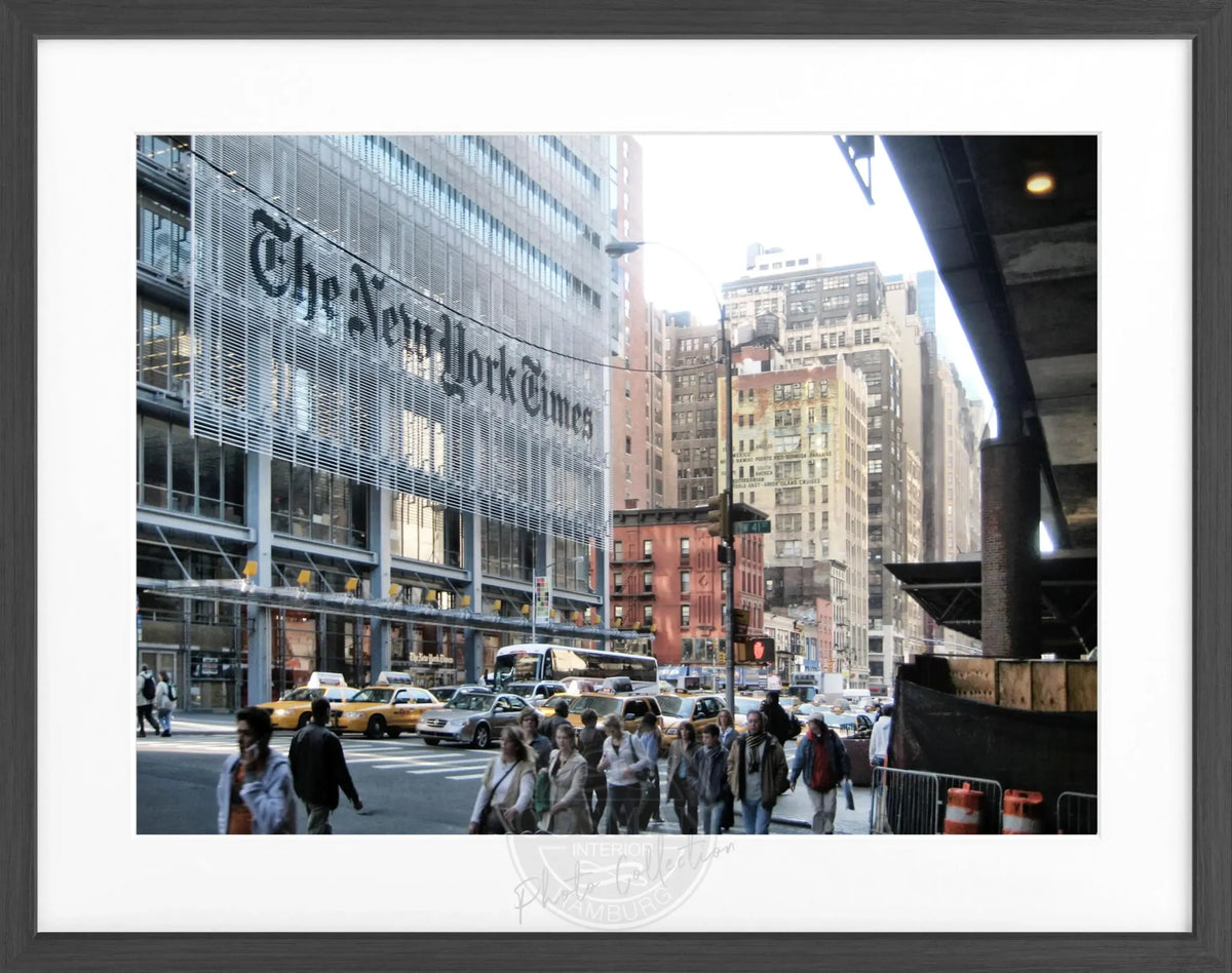 Schwarz-weiß Poster mit Rahmen von Cosman-Photocollection, New York Times Motiv, 31cm x 25cm, stilvolle Wanddekoration