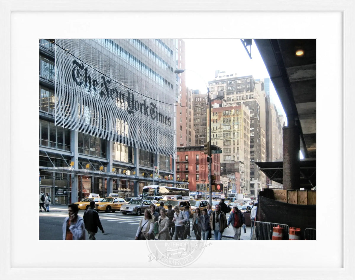 Schwarz-weiß Poster mit Rahmen, New York City Motiv, von Cosman-Photocollection, 31x25 cm, stilvolle Wanddekoration