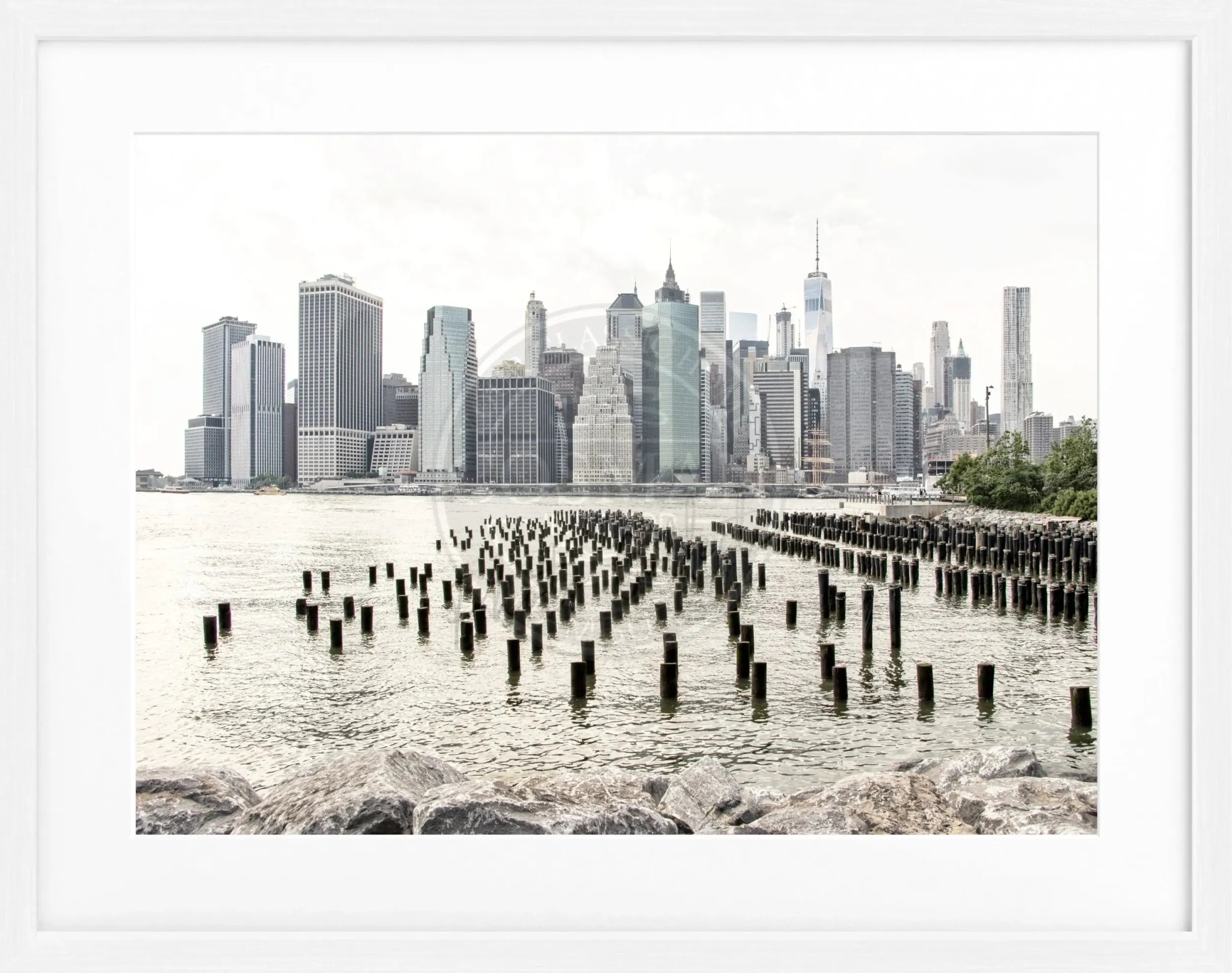 Schwarz-weiß Poster mit Rahmen von New York NY108, 31x25cm, von Cosman-Photocollection, dekoratives Wandbild