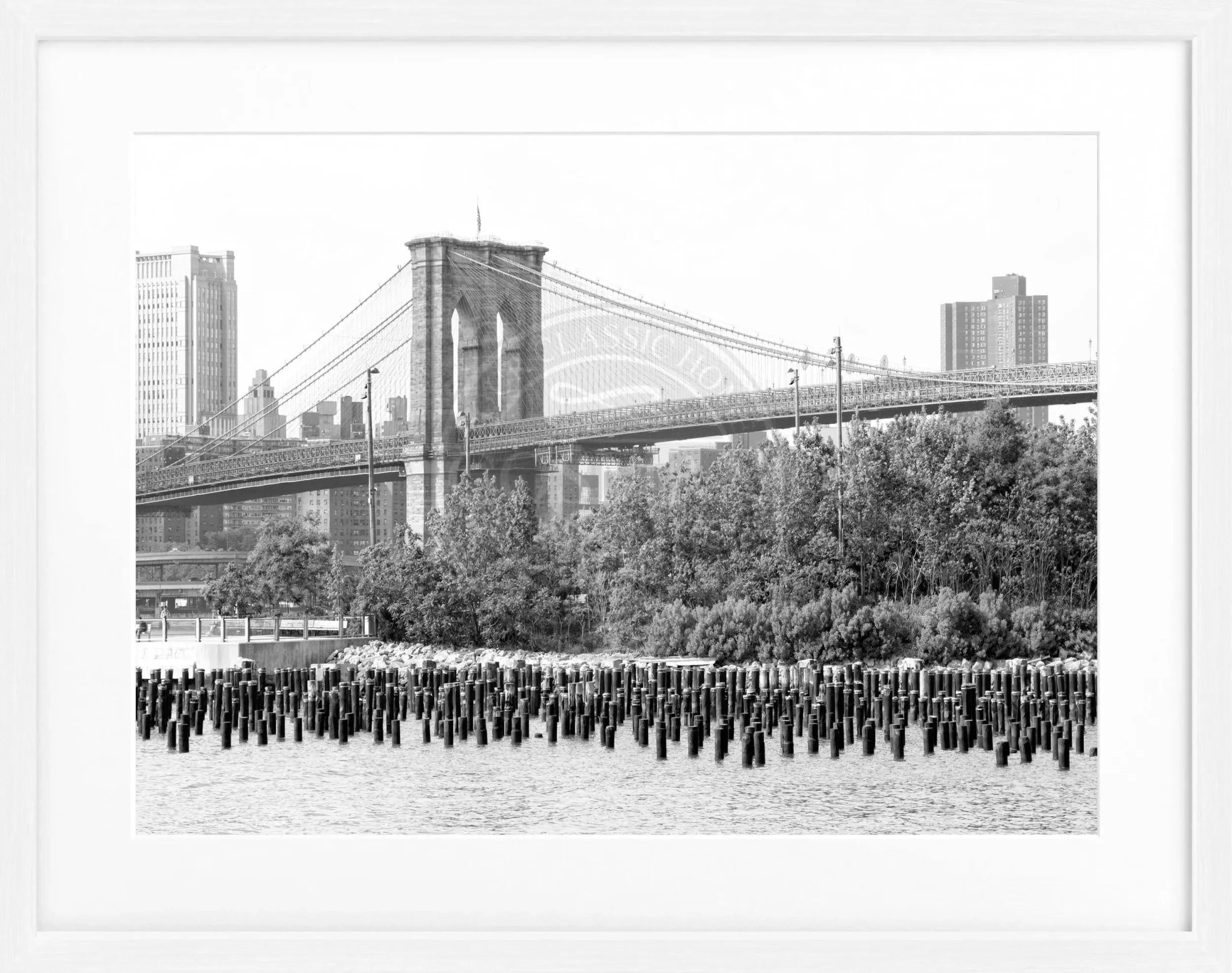 Schwarz-weiß Poster mit Rahmen von New York NY122, 31x25 cm, von Cosman-Photocollection, urbanes New Yorker Motiv.