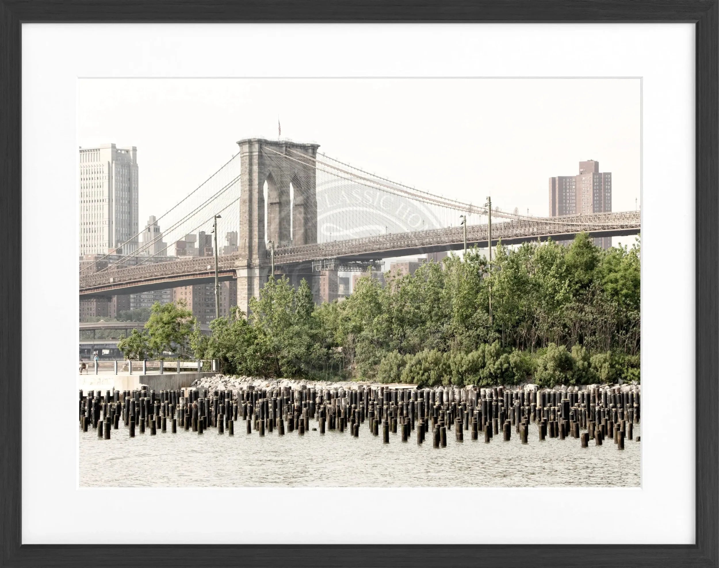 Schwarz-weiß Poster mit Rahmen von New York NY122, 31x25cm, von Cosman-Photocollection, Stadtmotiv, Wanddekoration