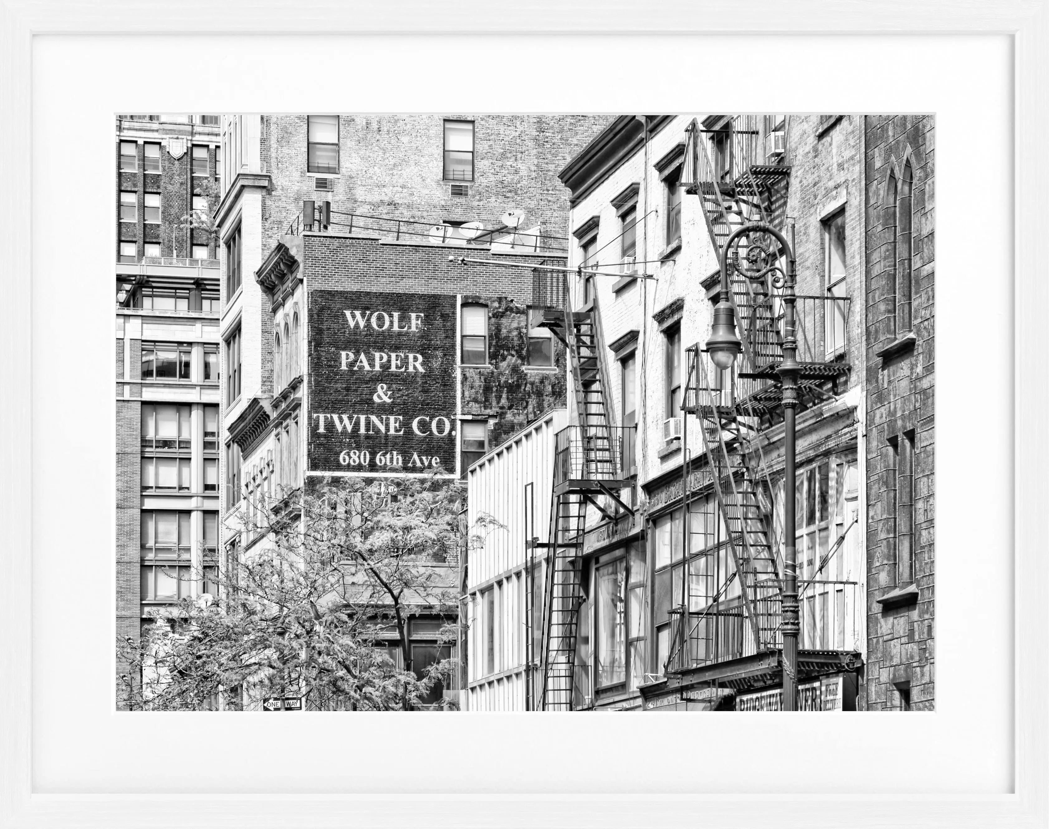 Schwarz-weiß Poster mit Rahmen von New York NY91, 31x25 cm, von Cosman-Photocollection, stilvolles Wandbild