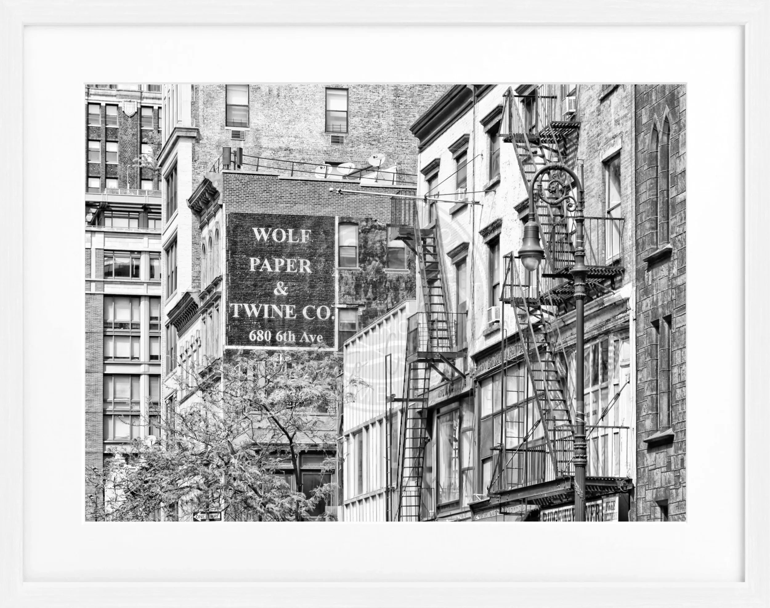 Schwarz-weiß Poster mit Rahmen von New York NY91, 31x25 cm, von Cosman-Photocollection, Stadtmotiv in Bild.