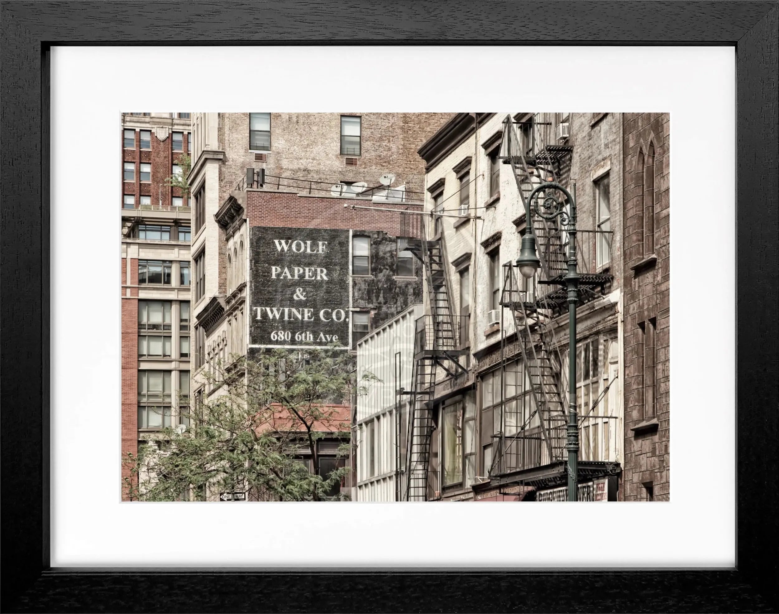 Schwarz-weiΓ Poster von New York NY91 mit Rahmen, von Cosman-Photocollection, MaΓe 31x25 cm, stilvolle Wanddekoration