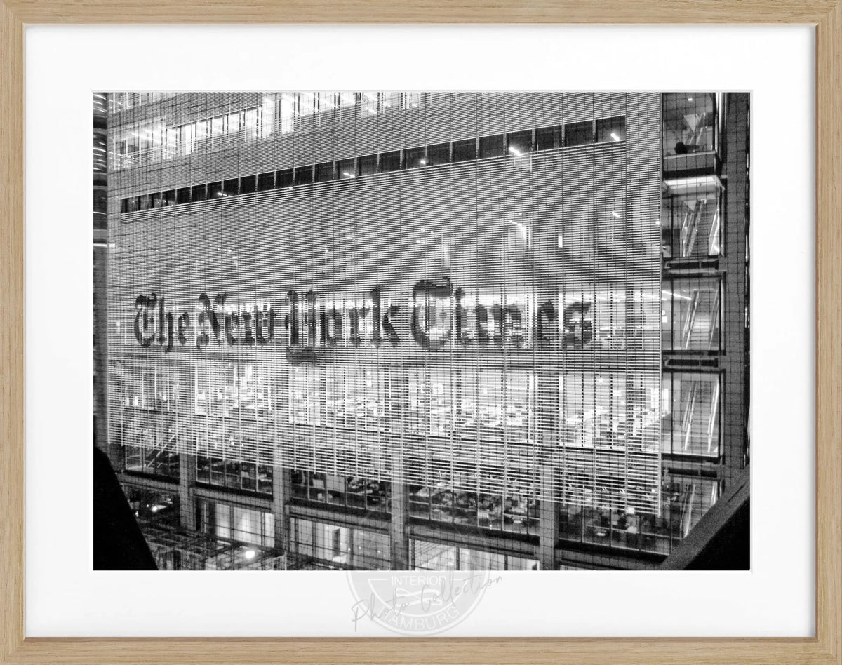 Schwarz-weiß Poster mit Rahmen, New York Times NY98, von Cosman-Photocollection, 31x25cm, dekoratives Wandbild