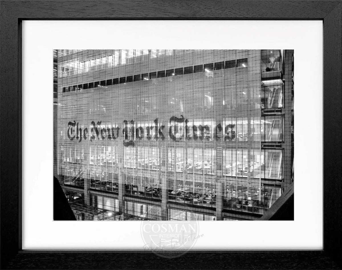 Schwarz-weiß Poster mit Rahmen von Cosman-Photocollection, New York Times NY98, 31x25 cm, urbanes Stadtmotiv