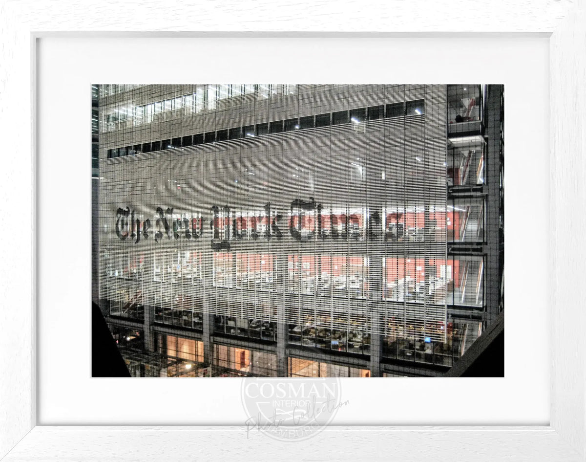 Schwarz-weiß Poster mit Rahmen von Cosman-Photocollection, New York Times NY98, Motiv, 31x25 cm, stilvolle Wanddekoration