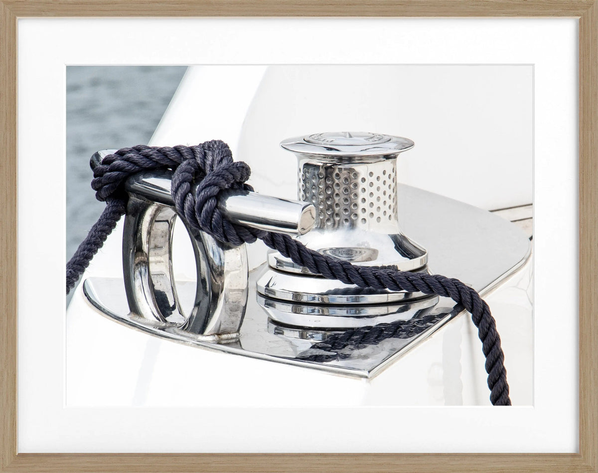 Schwarz-weiß Poster mit Rahmen 'Sailing' von Cosman-Photocollection, 31x25cm, Motiv von Saint Tropez.
