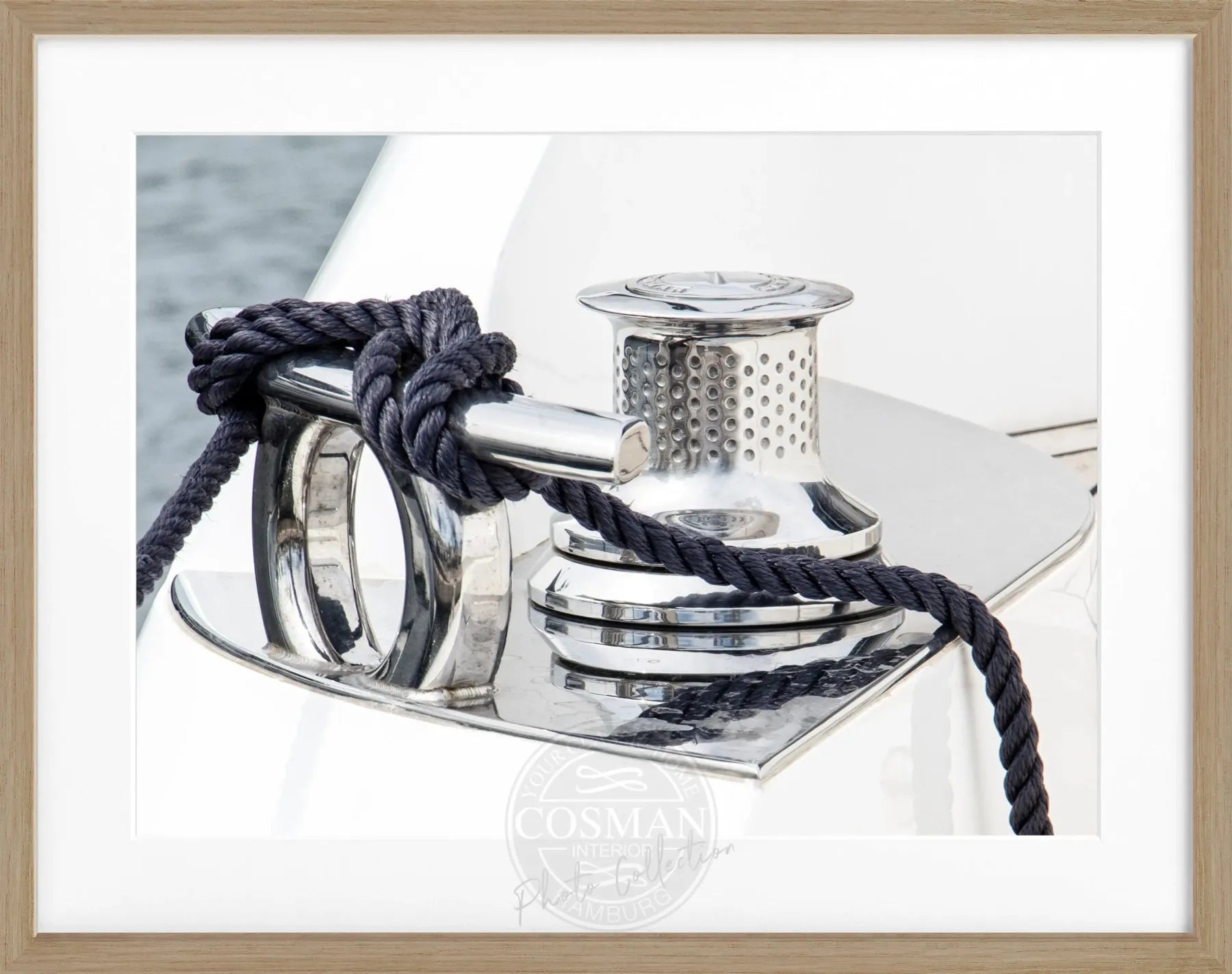 Schwarz-weiß Poster mit Rahmen 'Sailing' von Cosman-Photocollection, 31x25cm, Motiv von Saint Tropez.