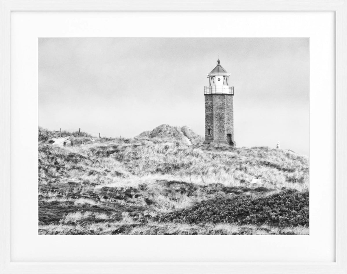 Schwarz-weiß Poster mit Rahmen, Sylt Dünen Kampen, Cosman-Photocollection, 31x25cm, dekoratives Wandbild