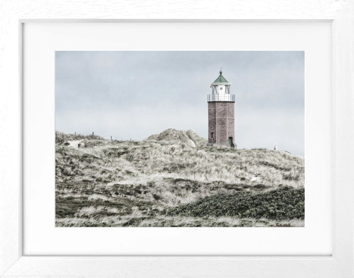 Schwarz-weiß Poster mit Rahmen, zeigt Dünen auf Sylt Kampen, von Cosman-Photocollection, ca. 31x25 cm, Motiv mit Sanddünen