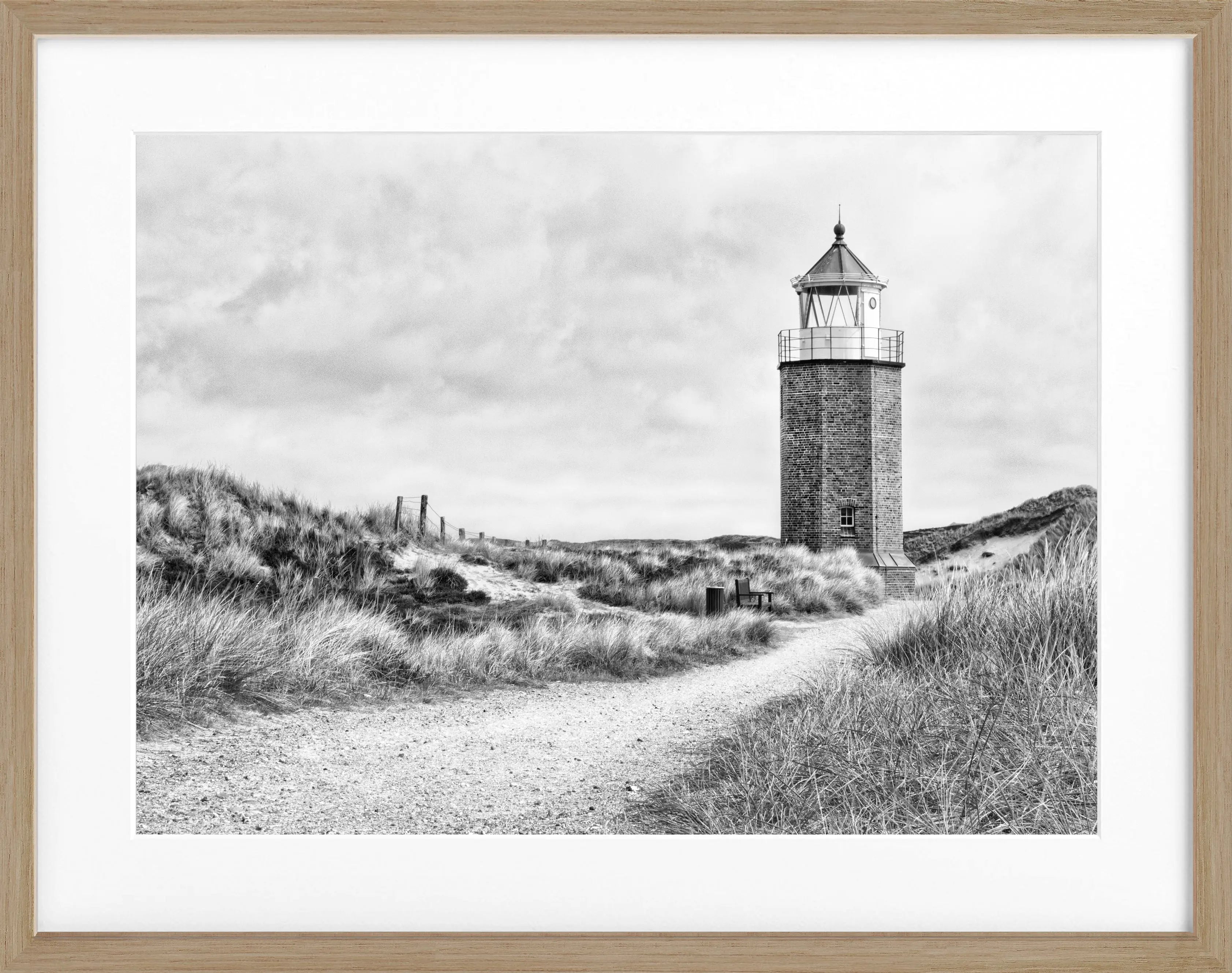 Poster mit Rahmen Sylt Leuchtturm ’Rotes Kliff’ SY09 by Cosman-Photocollection