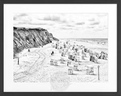 Fotografía enmarcada de sillas de playa de Sylt en Kampen | SY58