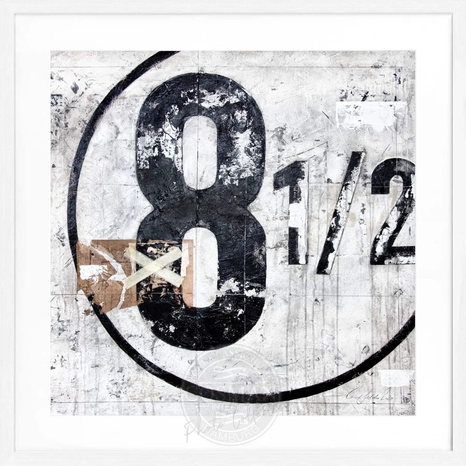 Quadratisches Poster mit schwarzem Rahmen, 55x55cm, von Cosman-Photocollection, mit farbigem Motiv.