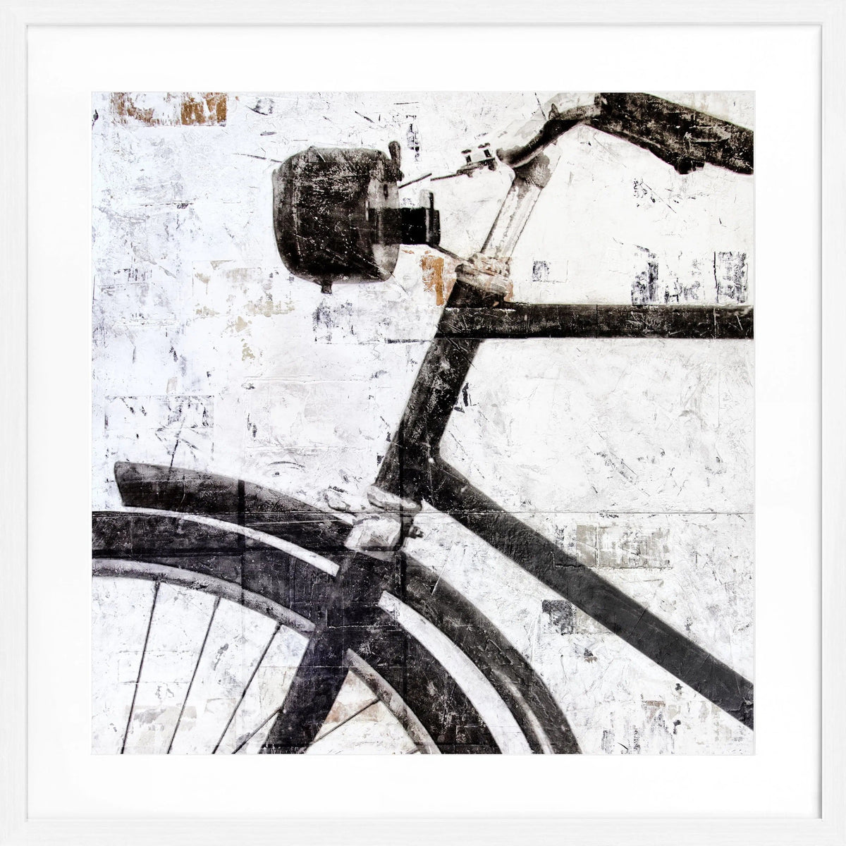 Schwarzes quadratisches Fahrrad-Poster mit Rahmen von Cosman-Photocollection, 55x55 cm, moderne Wanddekoration