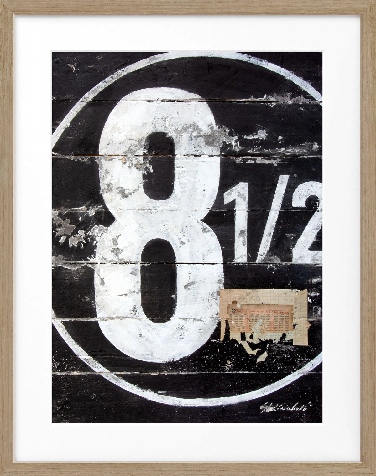 Schwarz-weiß Poster mit Rahmen ’achteinhalb’ GM15 von Cosman-Photocollection, 25x31cm, dekoratives Wandbild