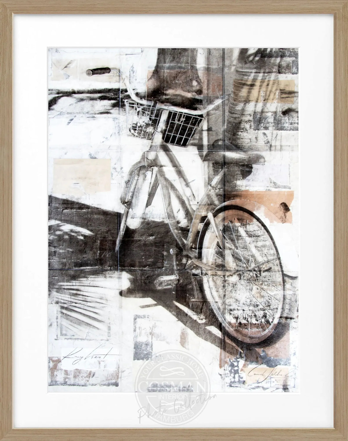 Poster mit Rahmen von Cosman-Photocollection, Florida Bike Key West, Schwarz, 25x31 cm, Wanddekoration, Fotografie, Urlaubsbild