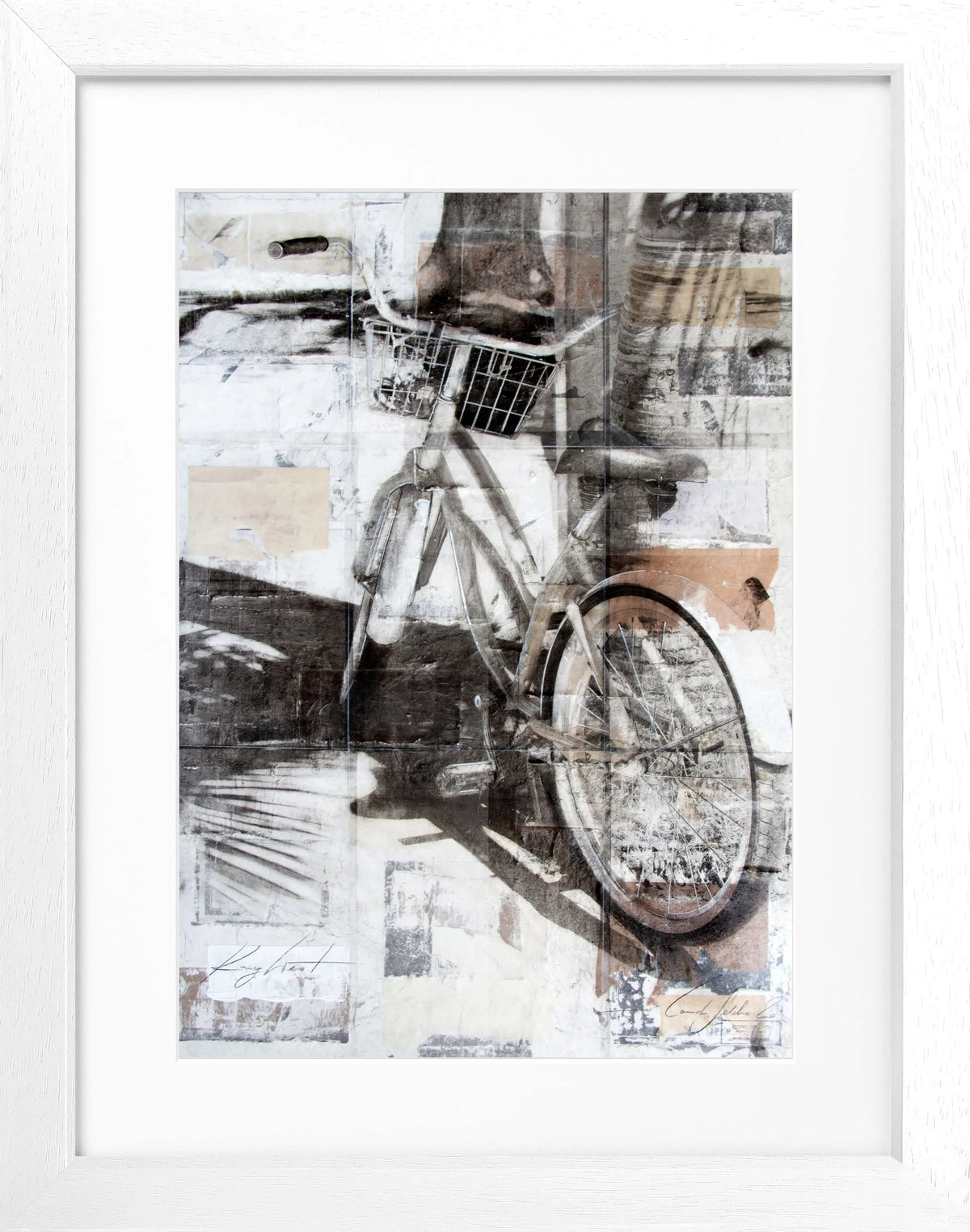 Gerahmtes Poster mit Florida Bike Key West Motiv, schwarz, 25x31cm, von Cosman-Photocollection