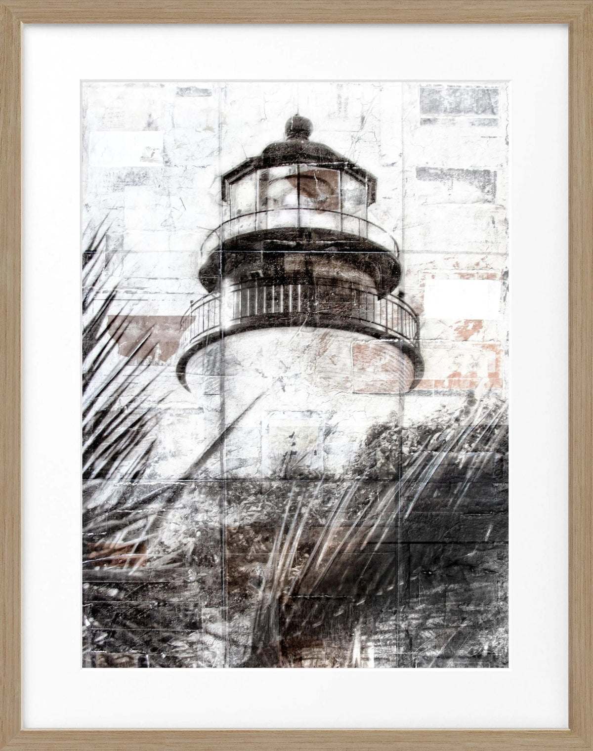 Schwarz gerahmtes Poster Florida Key West Leuchtturm von Cosman-Photocollection, 25x31 cm, maritime Wanddekoration.