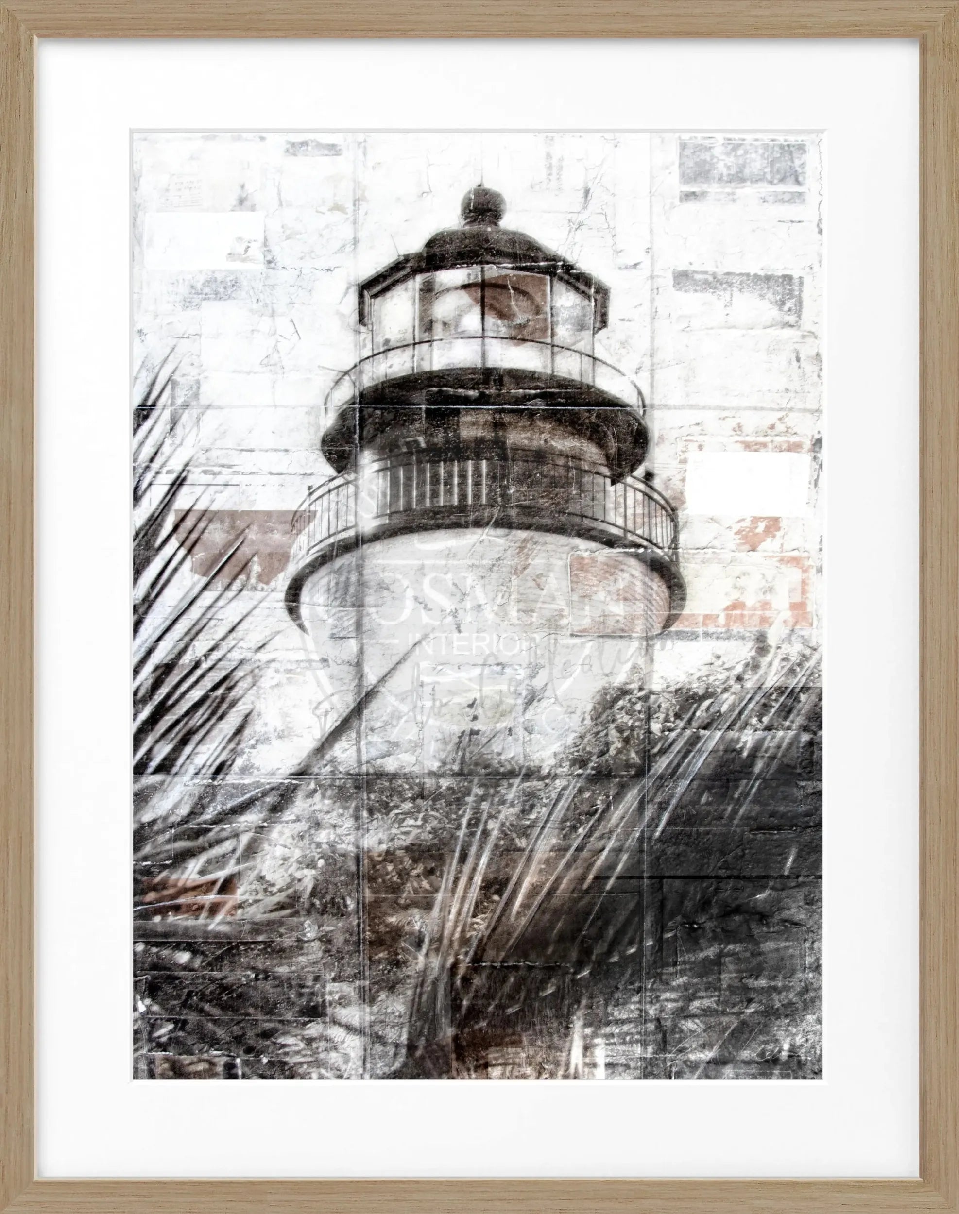 Schwarz gerahmtes Poster Florida Key West Leuchtturm von Cosman-Photocollection, 25x31 cm, maritime Wanddekoration.