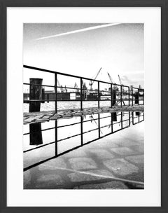 Gerahmte Fotografie Hamburg Hafen Zaun | HH03