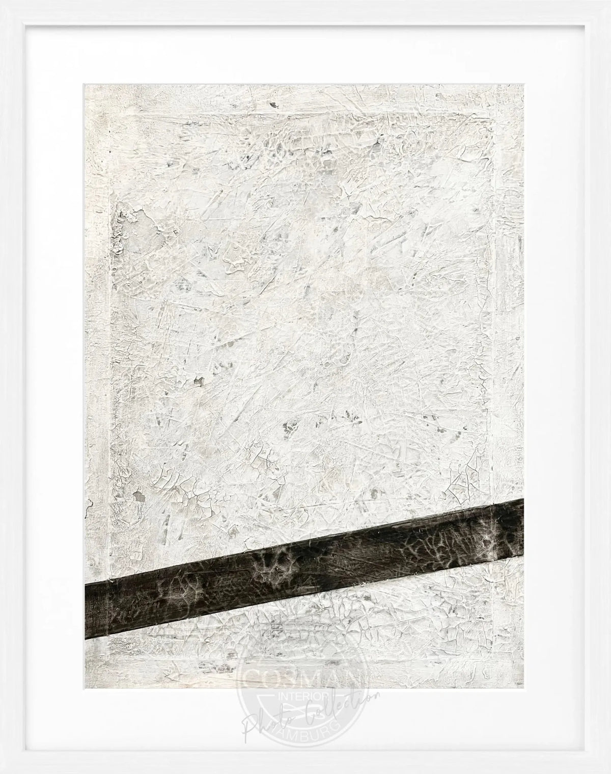 Schwarz-weißes Kunstposter 'Black Line' von Cosman-Photocollection im Rahmen, 25x31 cm, moderne Wanddekoration