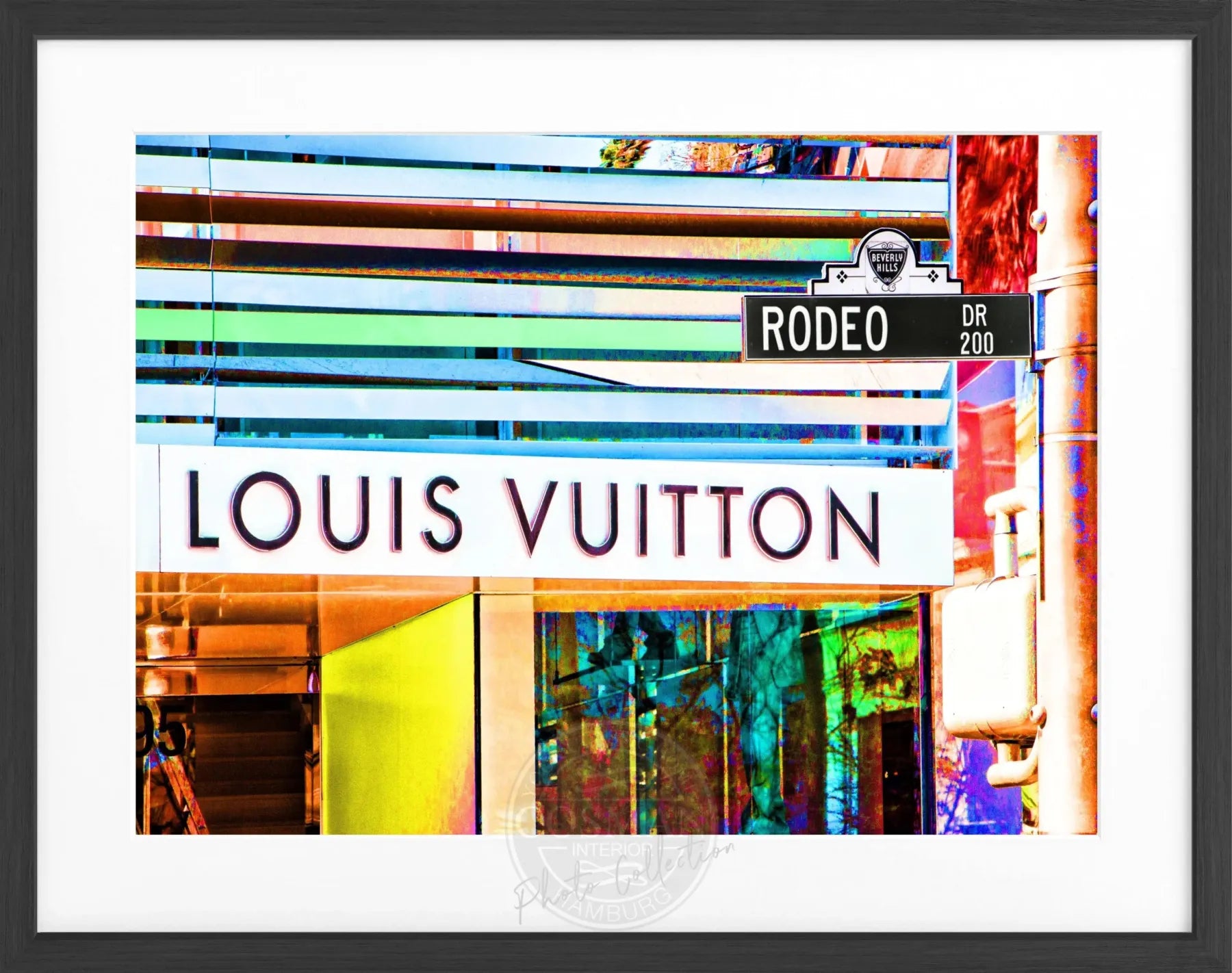 Hochwertiges Poster mit Rahmen, Kalifornien Beverly Hills, Louis Vuitton, Color Edition, Cosman-Photocollection, 31x25 cm
