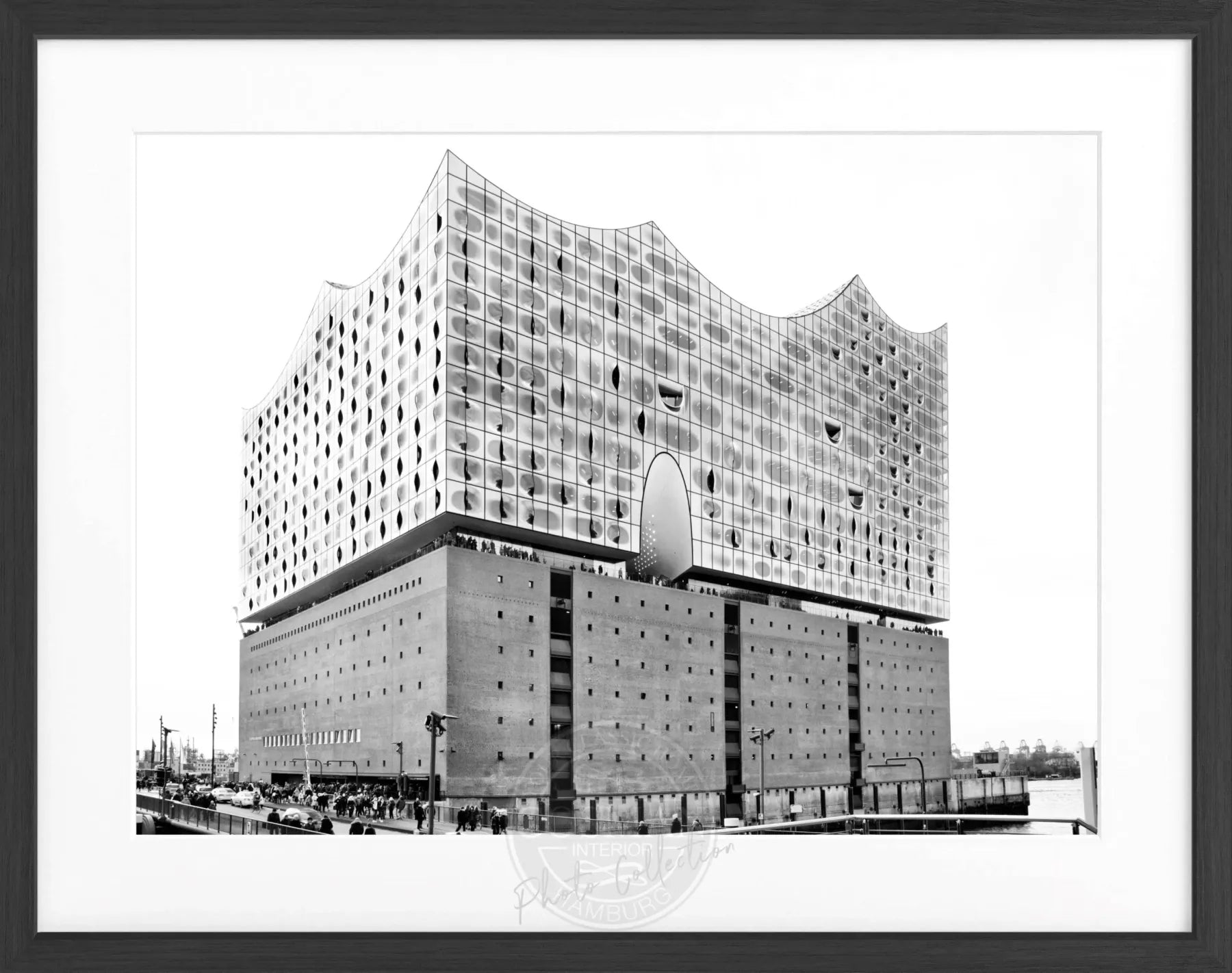 Hochwertiges Poster mit Rahmen von Cosman-Photocollection, Hamburg Elbphilharmonie, schwarz, 31x25 cm, Wanddekoration