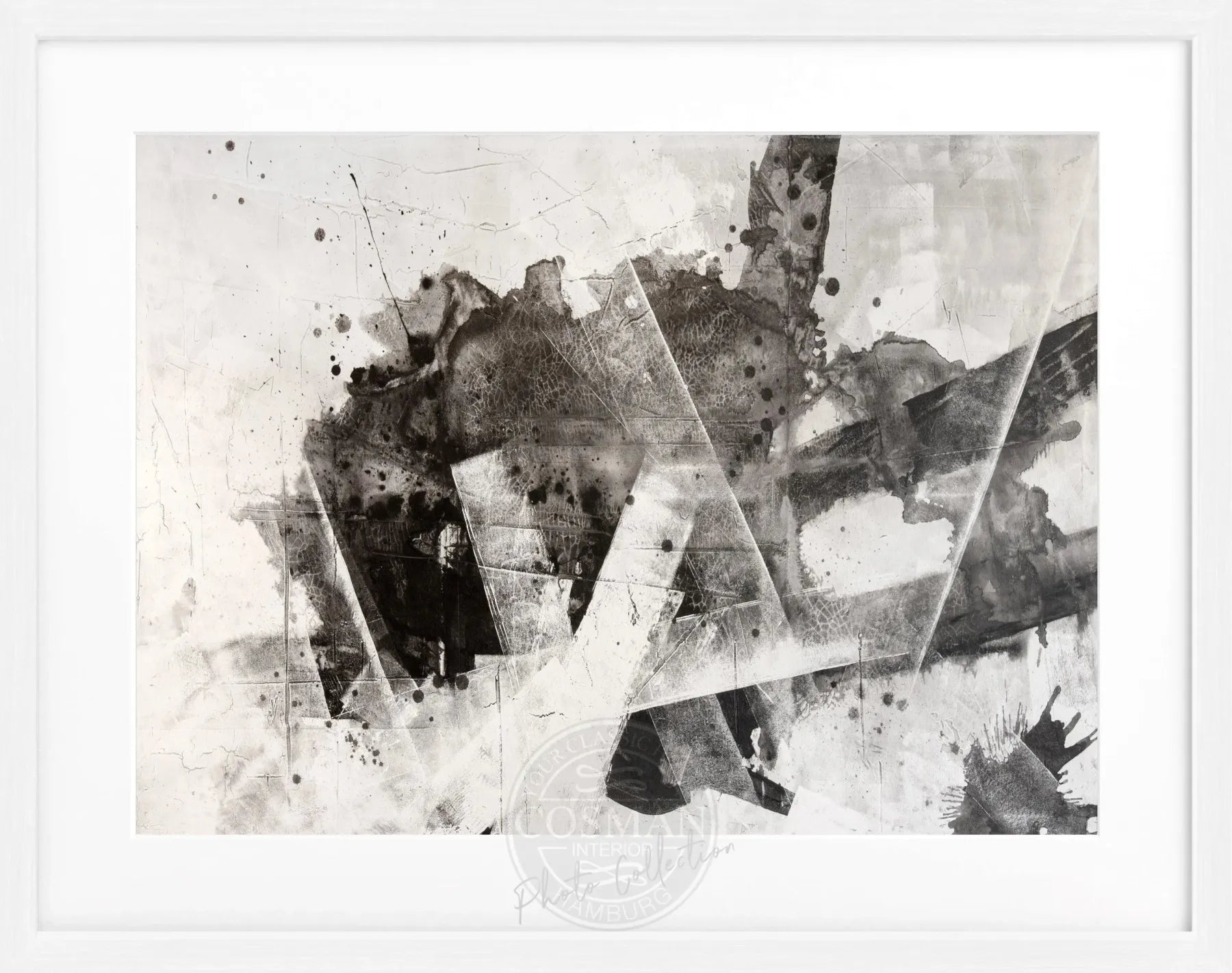 Schwarzes abstraktes Poster mit Rahmen von Cosman-Photocollection, modernes Wandkunst, 31x25 cm, stilvoller Kunstdruck.