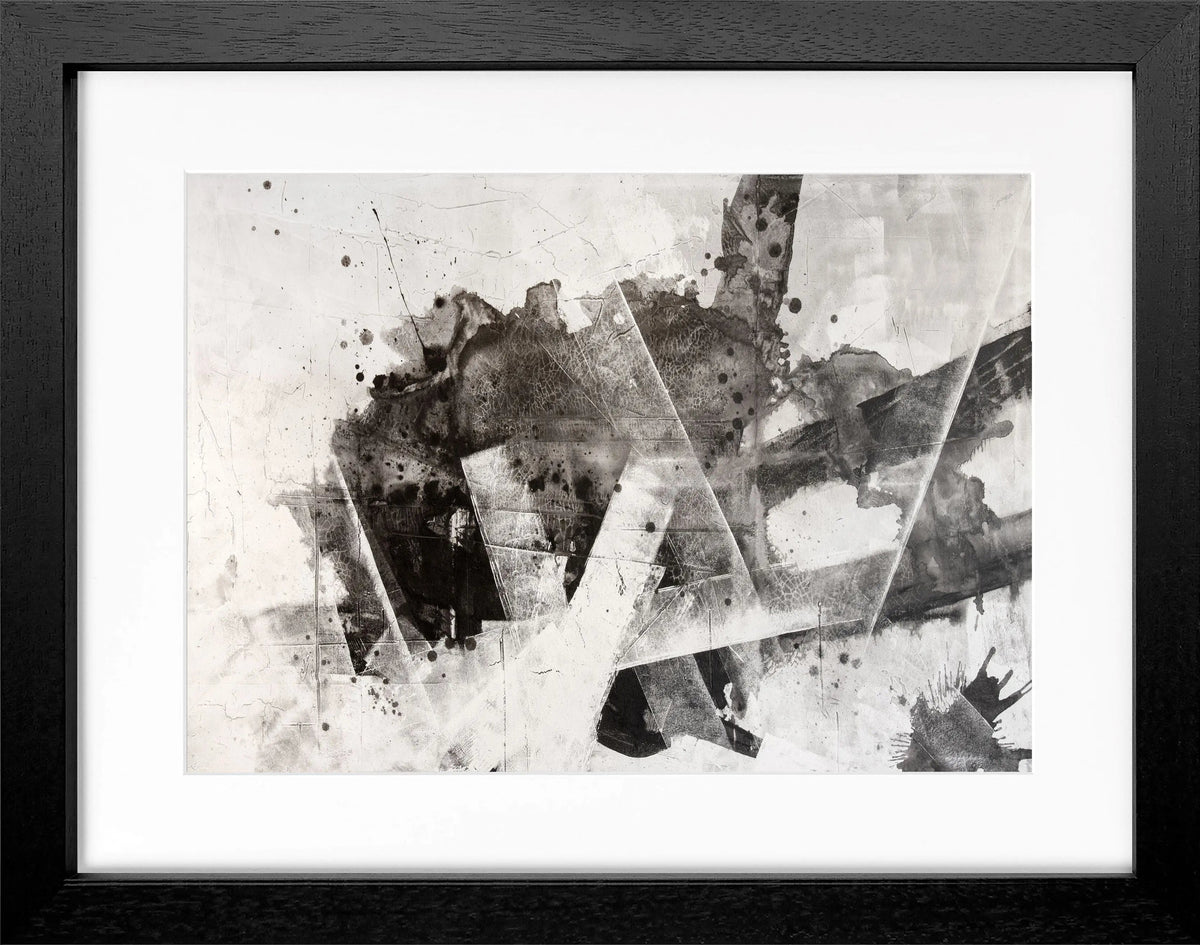 Schwarzes abstraktes Kunstposter mit Rahmen von Cosman-Photocollection, 31x25 cm, modernes Wandbild, stilvolle Raumdekoration