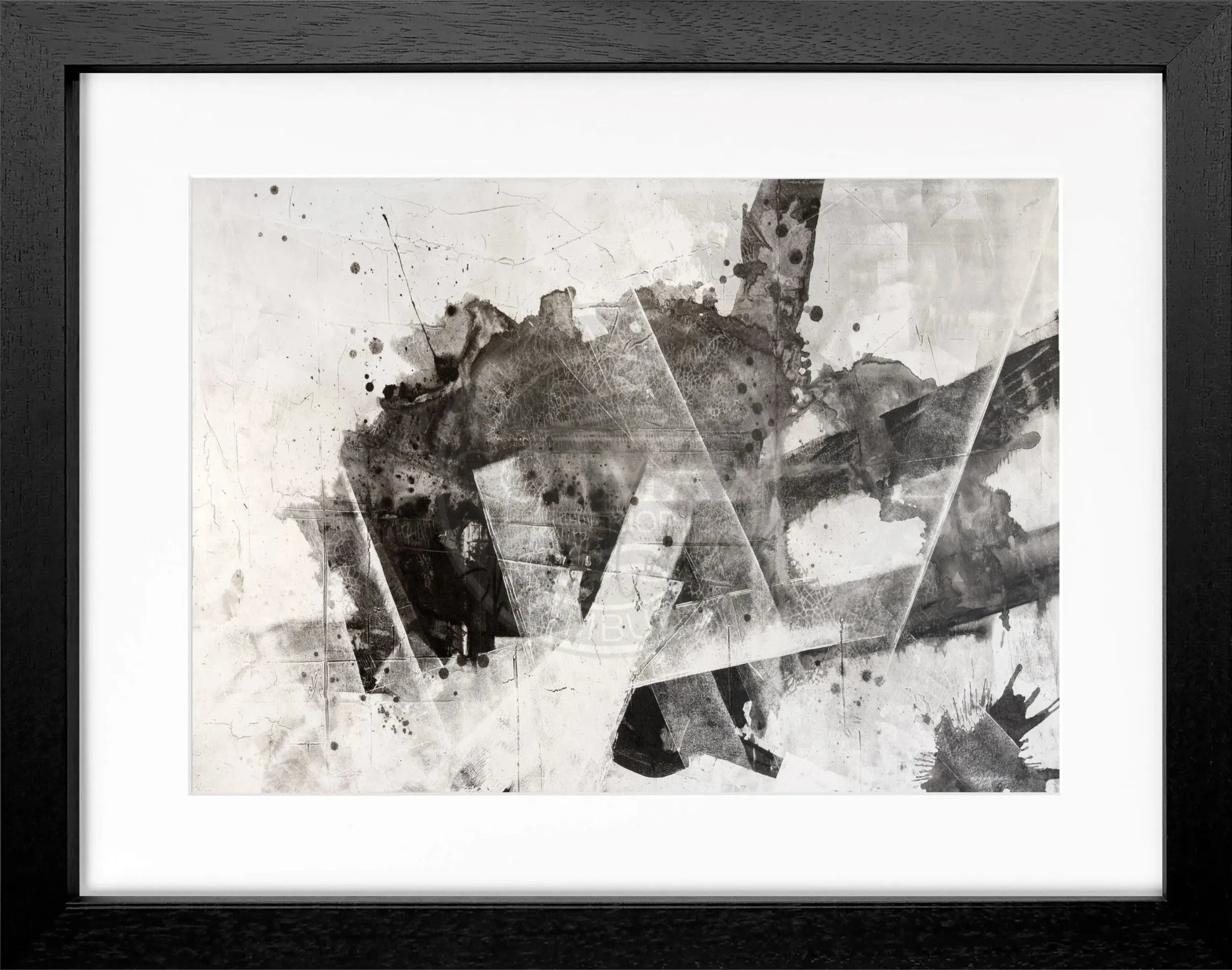Schwarzes abstraktes Kunstposter mit Rahmen von Cosman-Photocollection, 31x25 cm, modernes Wandbild, stilvolle Raumdekoration