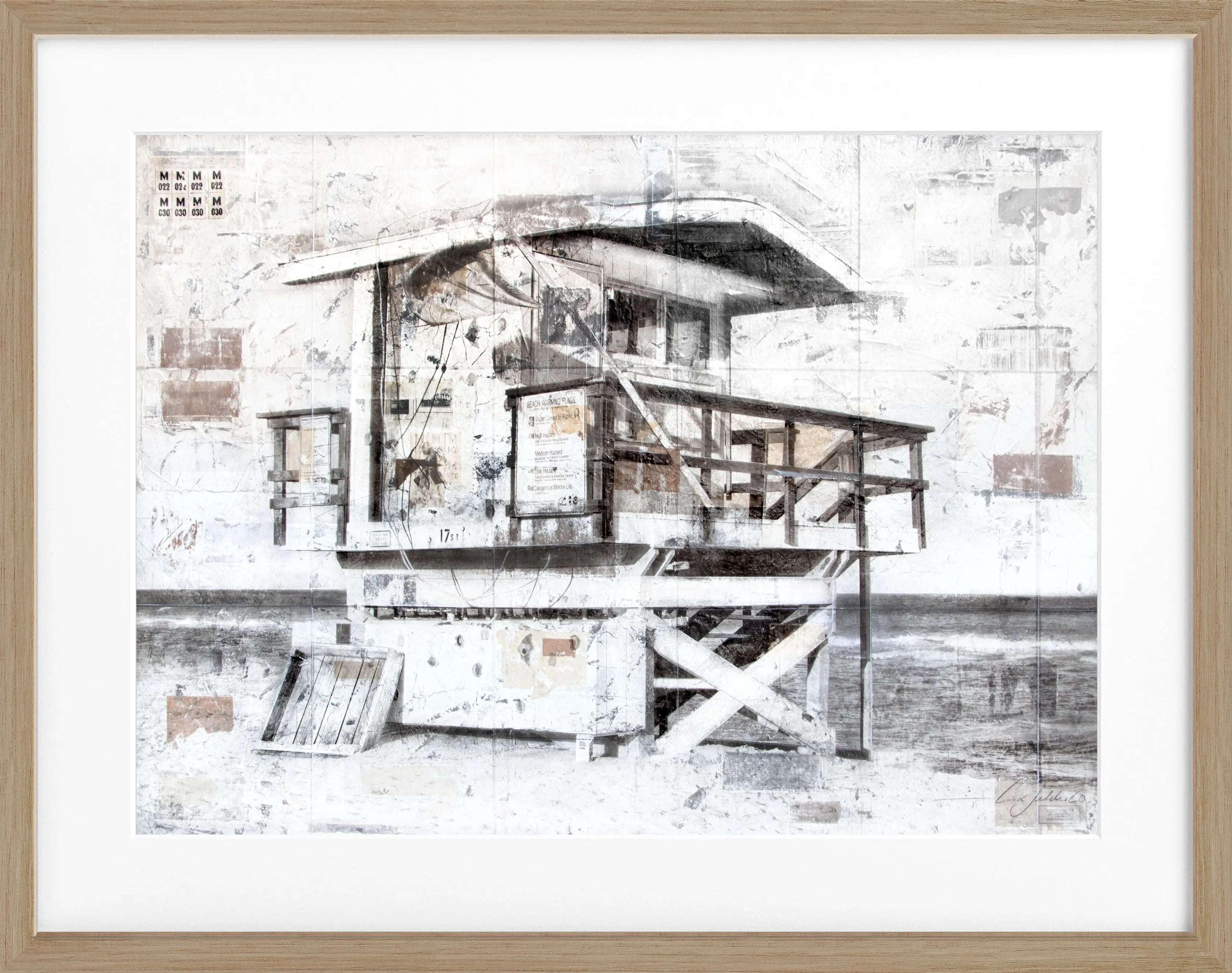 Poster mit Rahmen „Lifeguard“ Florida Miami Beach, Cosman-Photocollection, schwarzer Rahmen, 31x25 cm, Strandmotiv