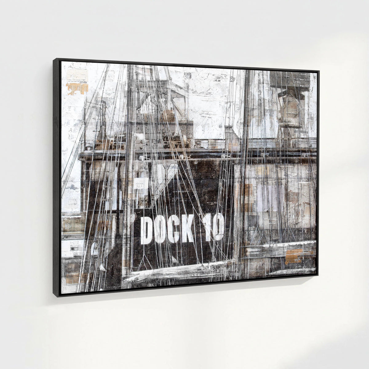 Hochwertiges Wandbild GM85 Hamburg Dock 10 von Cosman-Photocollection, Druck auf Leinwand mit Schattenfuge, 125x95 cm