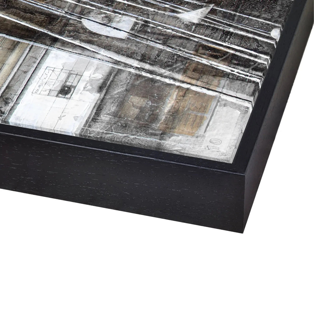 Wandbild GM85 Hamburg ’Dock 10’ auf Leinwand mit Schattenfuge, schwarzes Stadtbild, Cosman-Photocollection, 125x95 cm