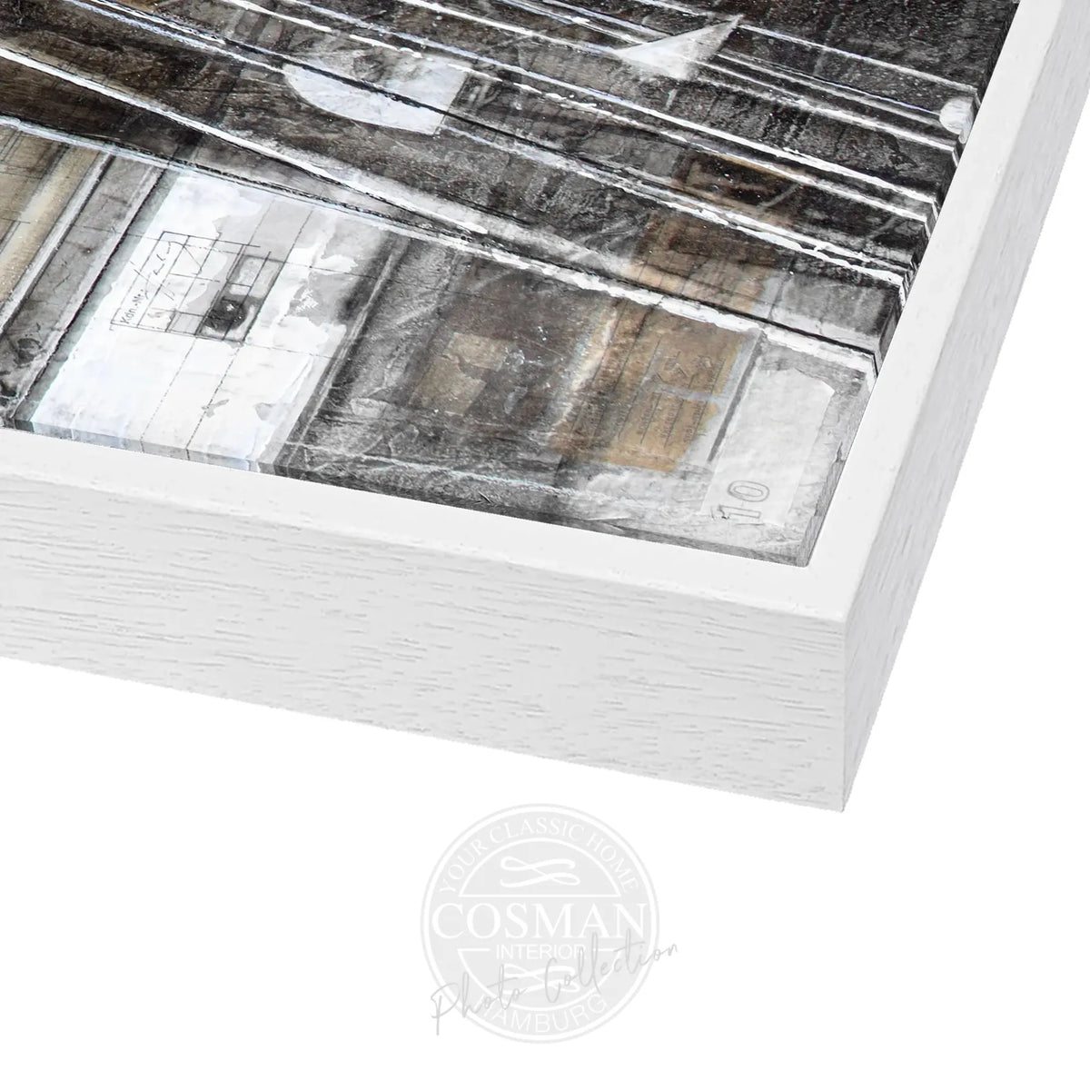Wandbild GM85 Hamburg Dock 10 auf Leinwand mit Schattenfuge von Cosman-Photocollection, schwarz, 125x95cm, urbanes Stadtbild