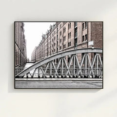 Wandbild HH46FQ Hamburg „Speicherstadt“ – Leinwand mit Schattenfuge