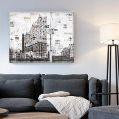 Wandbild GM03 Hamburg „Elbphilharmonie“ – Leinwand mit Schattenfuge