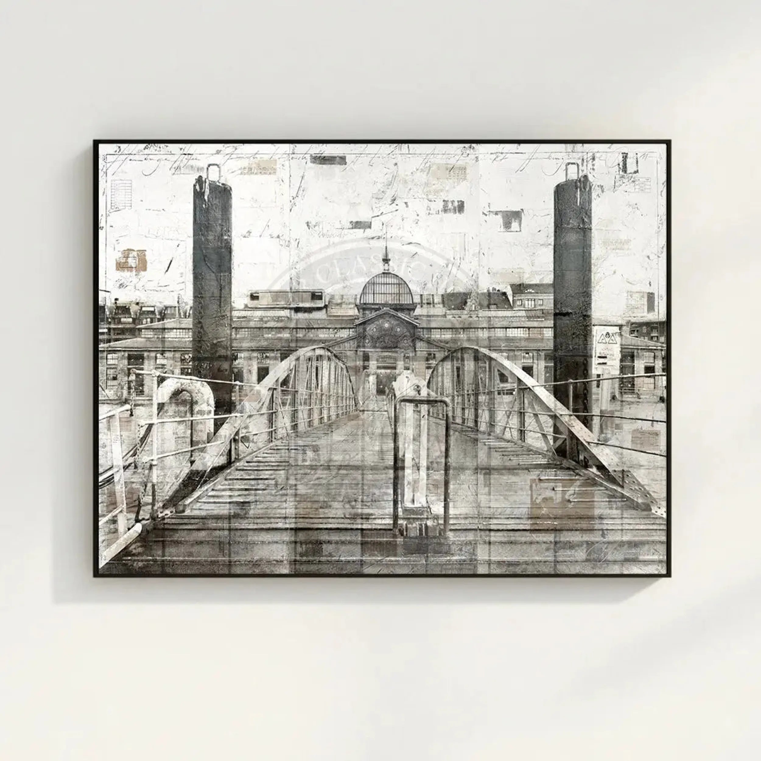 Wandbild Motiv GM04 Hamburg Fischmarkt - Druck auf Leinwand mit Schattenfuge by Cosman-Photocollection