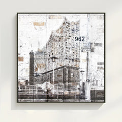 Wandbild GM03Q Hamburg „Elbphilharmonie“ – Leinwand mit Schattenfuge