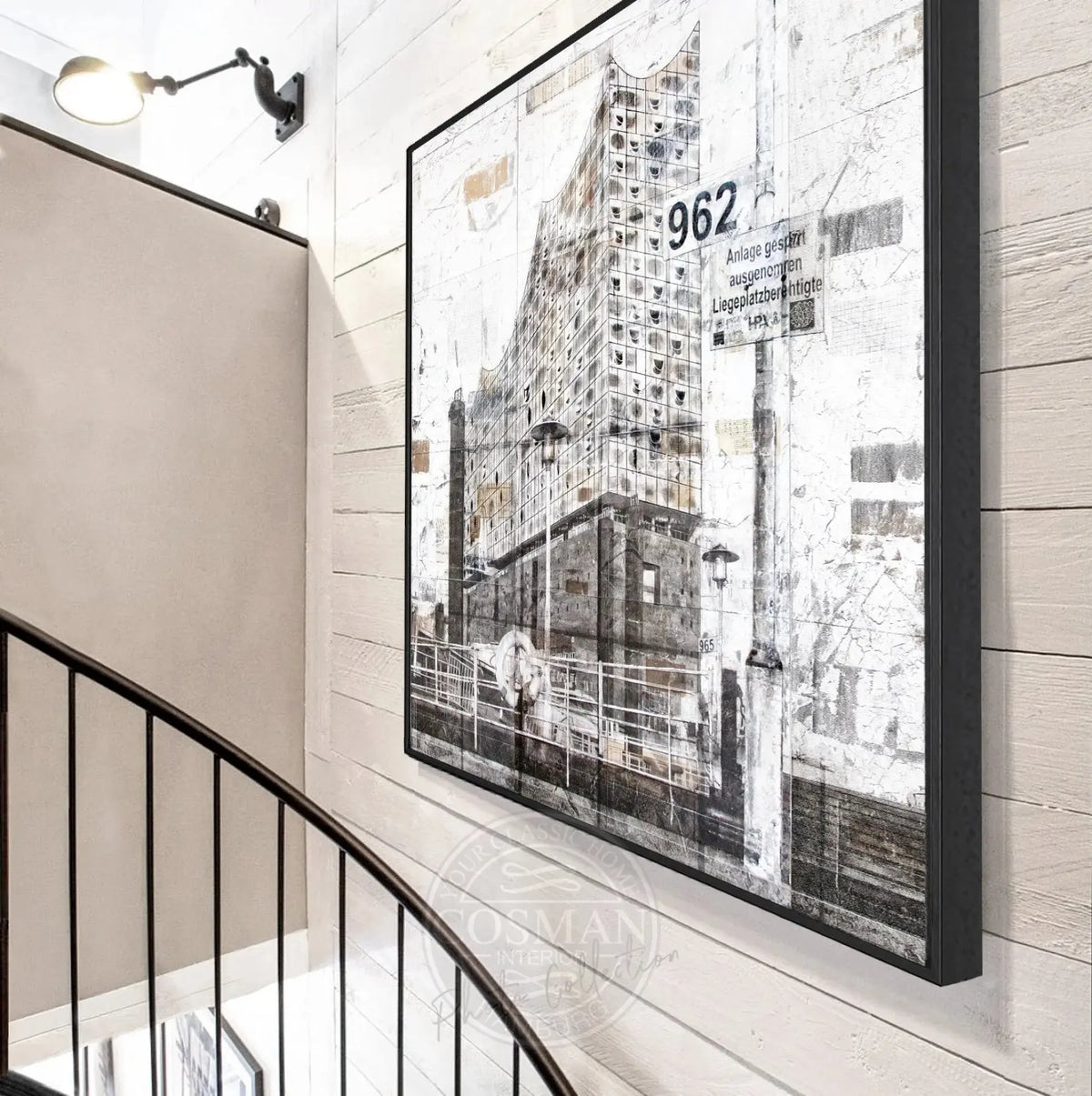 Hamburg Elbphilharmonie – Leinwandbild GM03Q mit Schattenfugenrahmen