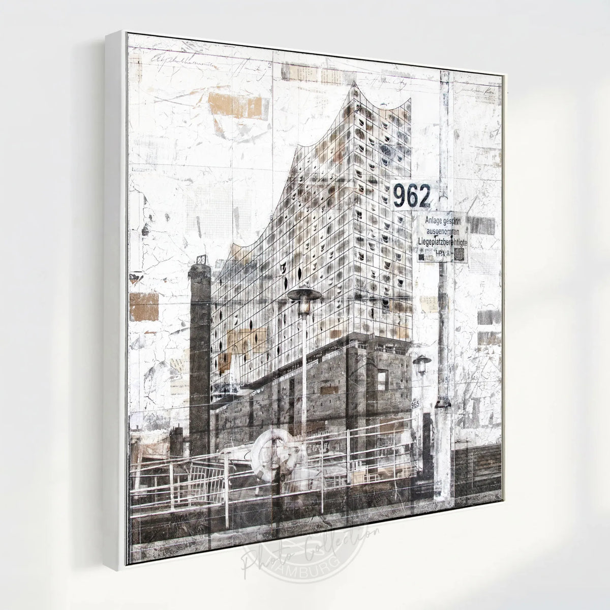 Wandbild GM03Q Elbphilharmonie Hamburg – Leinwand mit Schattenfugenrahmen