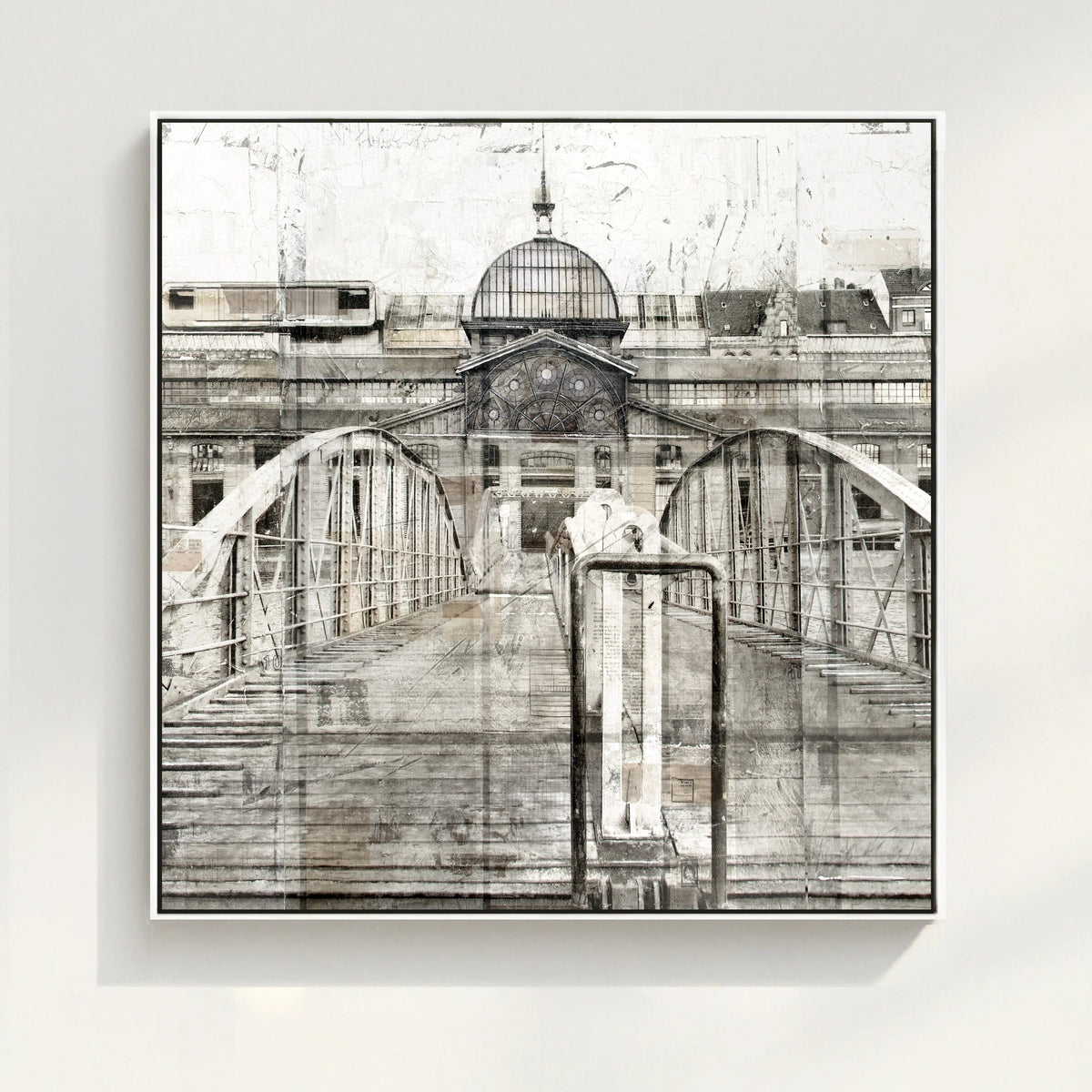 Fischauktionshalle Hamburg Wandbild GM04Q – Leinwanddruck mit Schattenfuge