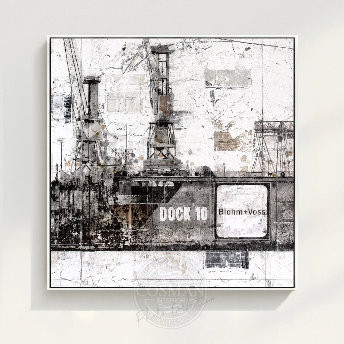 Dock 10 Hamburg Wandbild GM09Q – Leinwand mit Schattenfugenrahmen