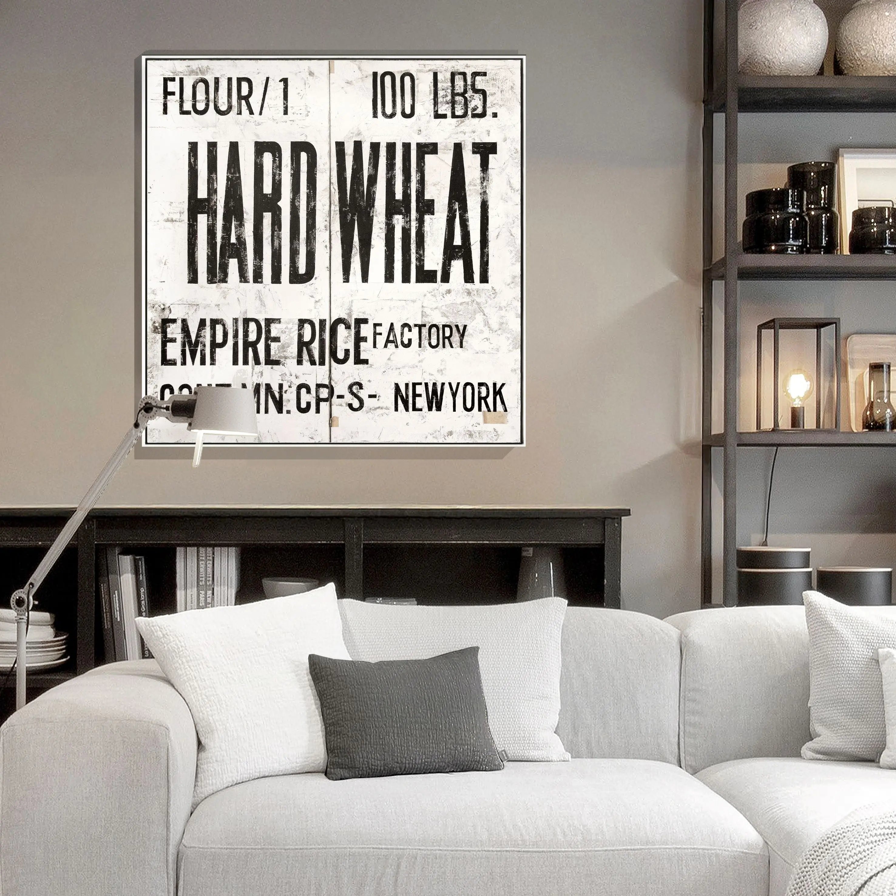 Wandbild GM13Q New York ’Wheat’ von Cosman-Photocollection, Druck auf Leinwand mit Schattenfuge, schwarz, 84x84 cm
