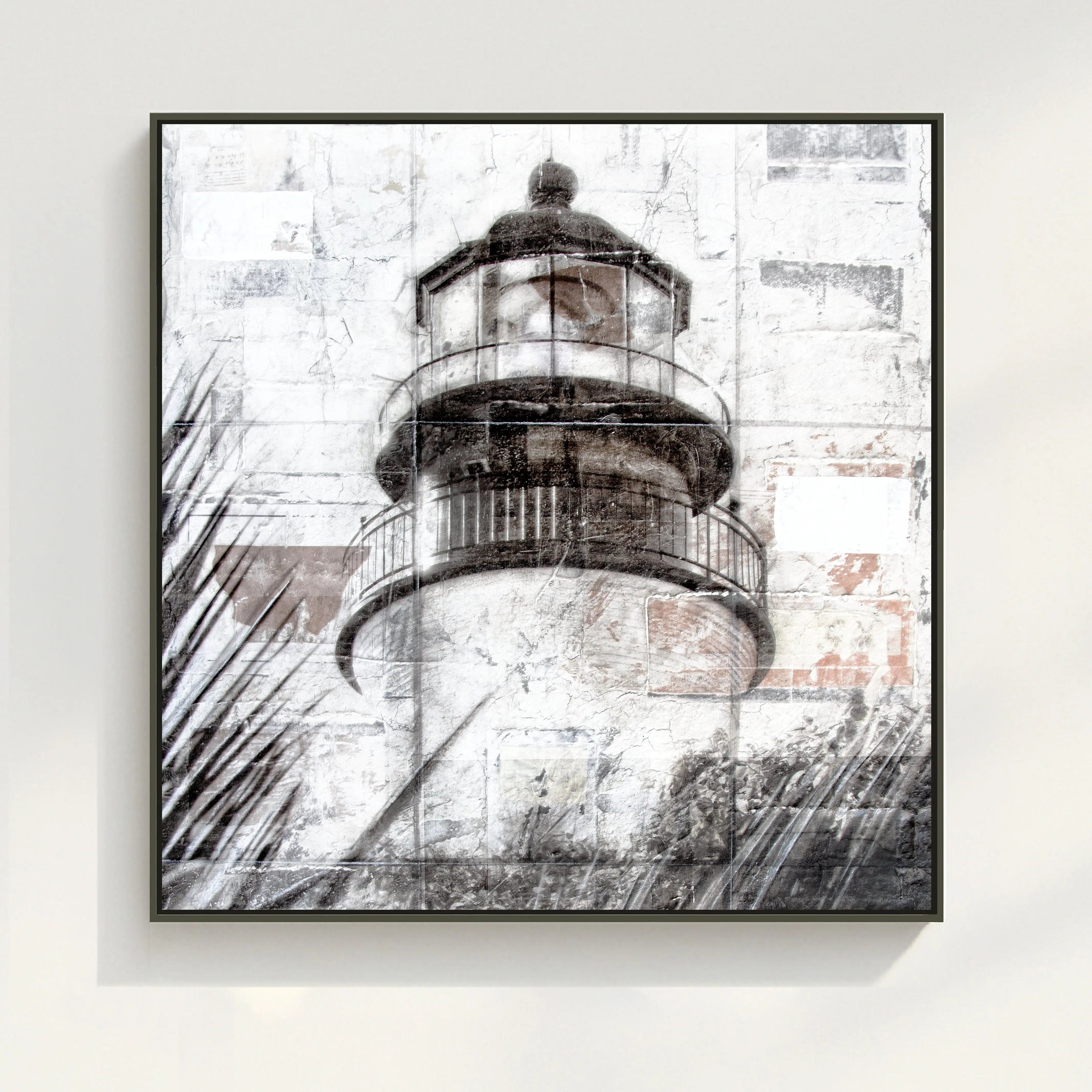 Wandbild Florida Key West Leuchtturm von Cosman-Photocollection, Druck auf Leinwand mit Schattenfuge, 84x84 cm.